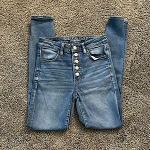 American eagle super high rise jegging next level stretch x size 4